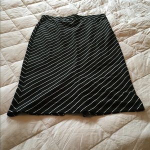 Black and White Striped Skirt